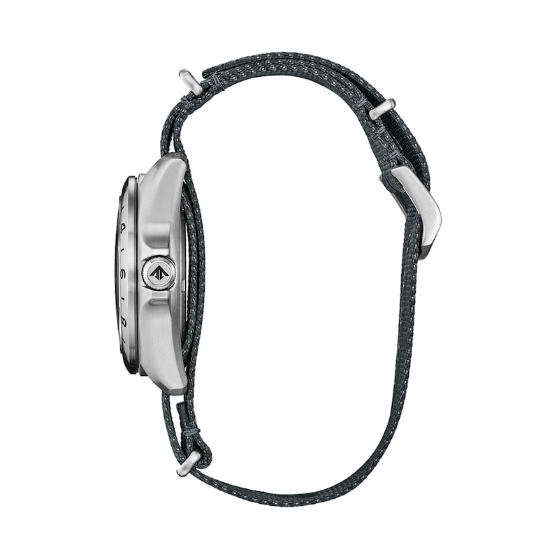 Main Image 2 of Men's Citizen Promaster Eco-Drive® Stainless Steel Watch with Navy Blue Dial and Gray Nylon Strap (Model: BJ7150-09L)