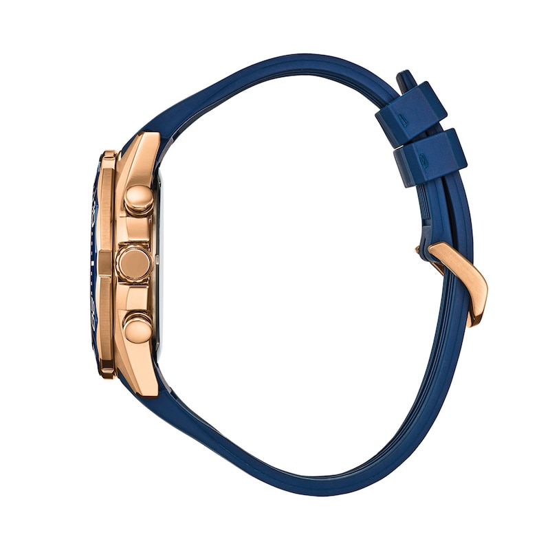 Main Image 2 of Men's Citizen Endeavor Chronograph Eco-Drive® Rose-Tone IP Stainless Steel Watch with Blue Dial (Model: CA4733-00L)