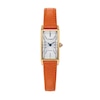 Thumbnail Image 1 of Ladies' Citizen Fio Eco-Drive® Gold-Tone IP Stainless Steel Watch with Orange Leather Strap (Model: EG7122-04A)