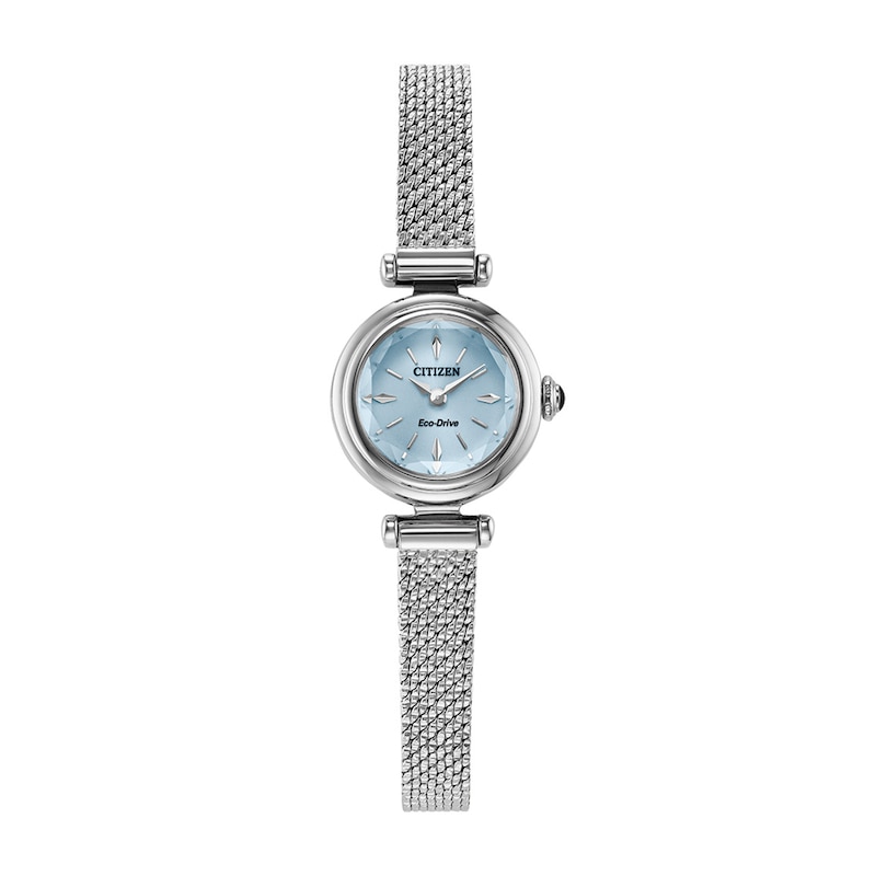 Ladies' Citizen Fio Eco-Drive® Stainless Steel Watch with Light Blue Dial (Model: EG7081-51L)