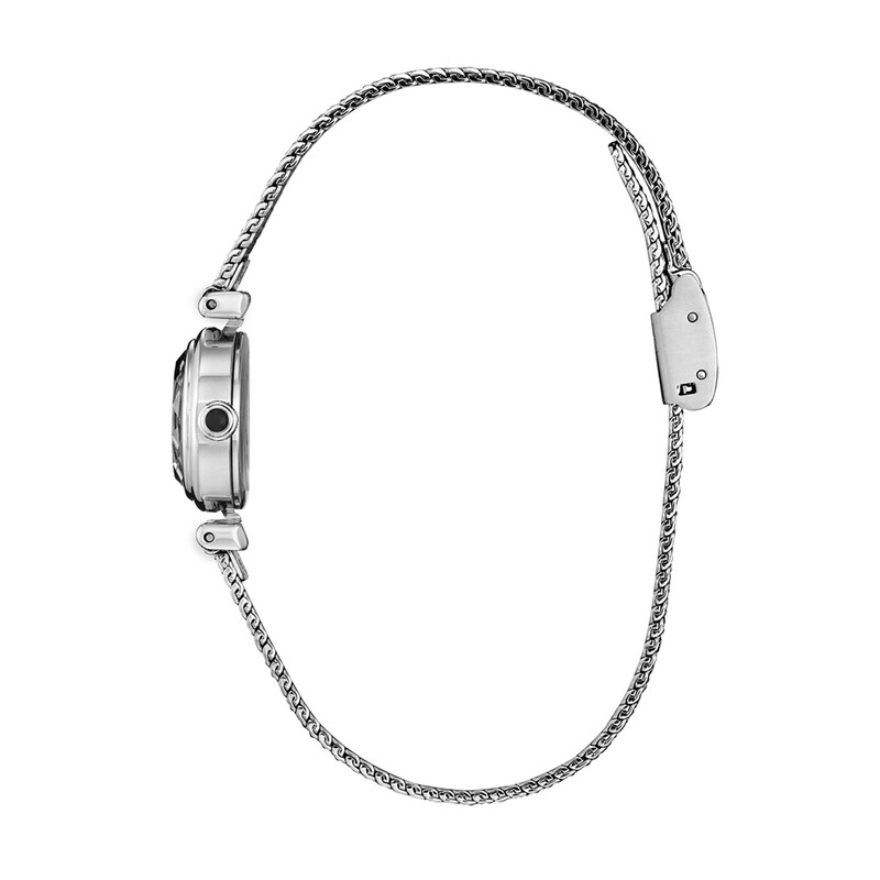 Ladies' Citizen Fio Eco-Drive® Stainless Steel Watch with Light Blue Dial (Model: EG7081-51L)