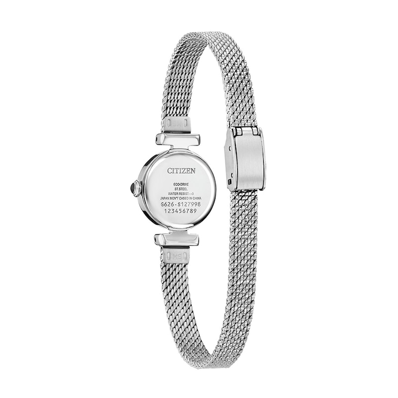 Ladies' Citizen Fio Eco-Drive® Stainless Steel Watch with Light Blue Dial (Model: EG7081-51L)