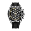 Thumbnail Image 1 of Men's Citizen Endeavor Chronograph Eco-Drive® Stainless Steel Watch with Black Dial and Black Strap (Model: CA4730-08E)