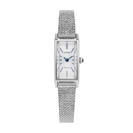 Ladies' Citizen Fio Eco-Drive® Stainless Steel Watch with White Dial (Model: EG7120-51A)