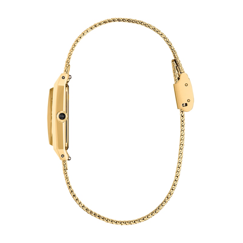 Ladies' Citizen Fio Eco-Drive® Gold-Tone IP Watch with Black Dial (Model: EG7128-59E)