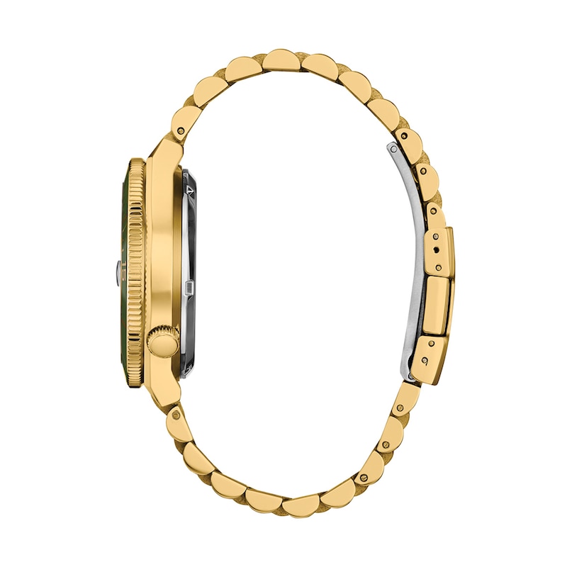 Main Image 2 of Men's Citizen Tsuyosa Shore Gold-Tone IP Stainless Steel Watch with Green Dial (Model: NJ0232-53X)