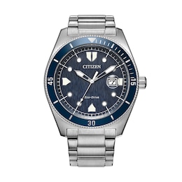 Men's Citizen Terra Force Eco-Drive® Stainless Steel Watch with Blue Dial (Model: AW1886-59L)