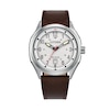 Thumbnail Image 1 of Men's Citizen Terra Force Eco-Drive® Stainless Steel Watch with White Dial and Brown Leather Strap (Model: AW1890-19B)