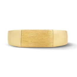 Brushed Rectangle Signet Ring in 10K Gold