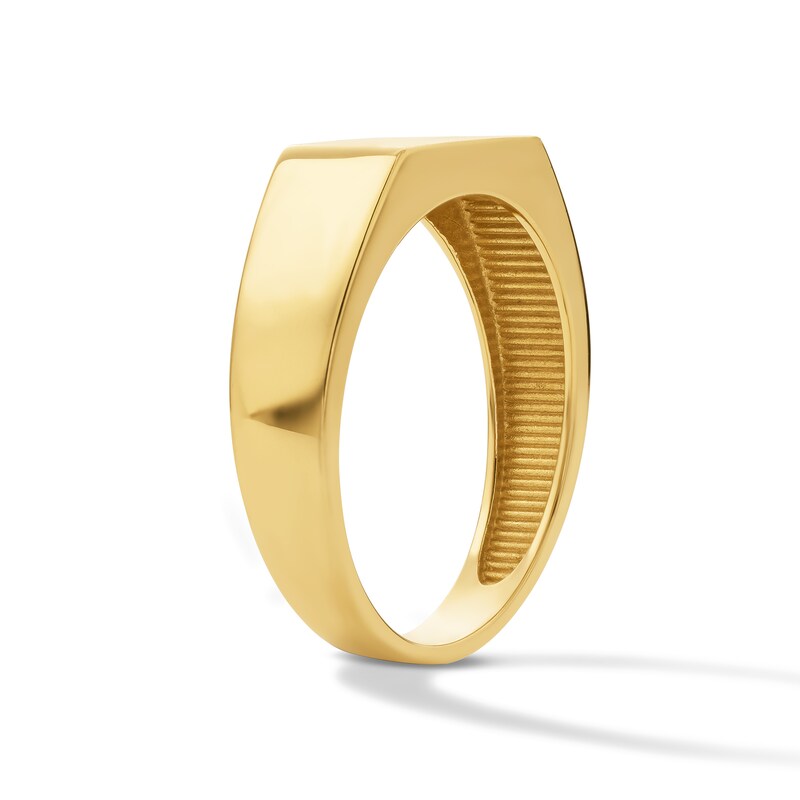 Brushed Rectangle Signet Ring in 10K Gold