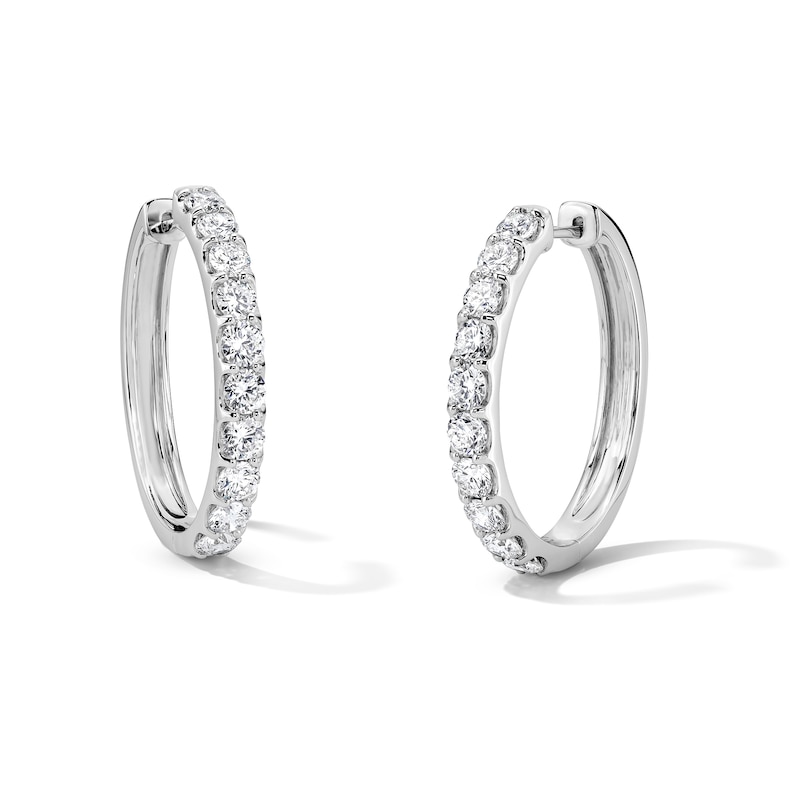 CT. T.W. Certified Lab-Grown Diamond Hoop Earrings in Sterling Silver