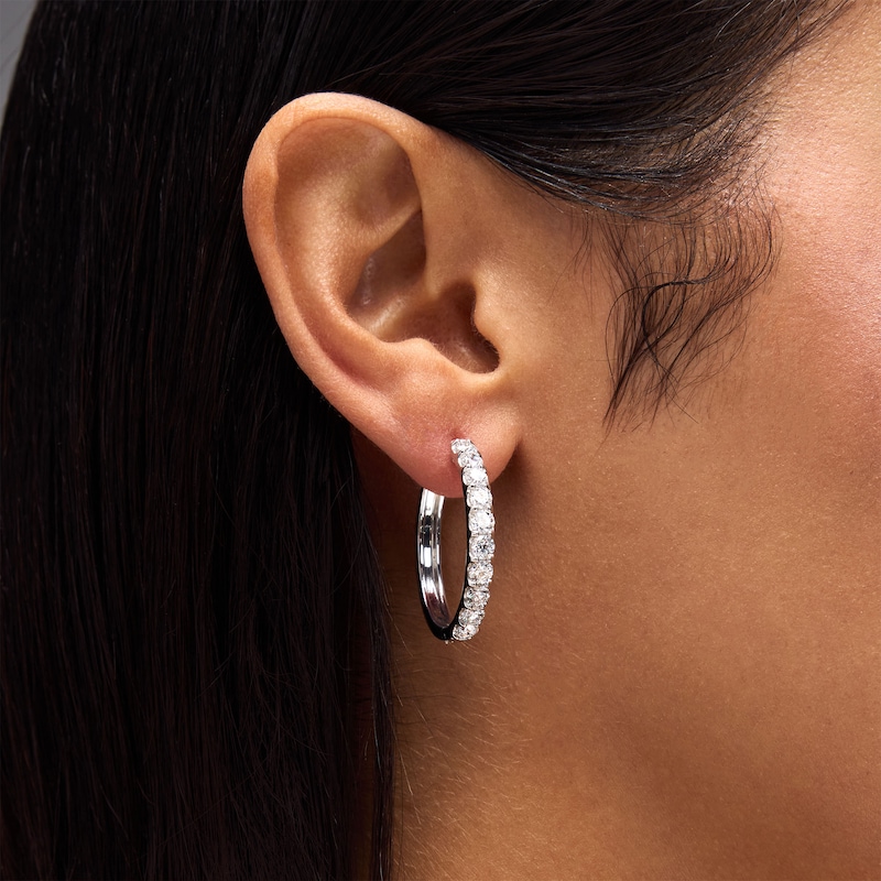 CT. T.W. Certified Lab-Grown Diamond Hoop Earrings in Sterling Silver