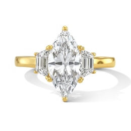 2.75 CT. T.W. Marquise & Trapezoid-Cut Certified Lab-Grown Diamond Three-Stone Engagement Ring in 14K Gold (F/VS2)