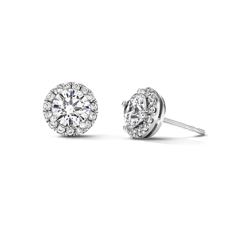 CT. T.W. Certified Lab-Grown Diamond Frame Stud Earrings in 14K White Gold (F/VS2