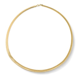 Graduated Mesh Omega Chain Necklace in Solid 18K Gold - 18"