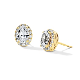 1.20 CT. T.W. Oval Certified Lab-Grown Diamond Frame Stud Earrings in 14K Gold (F/VS2)