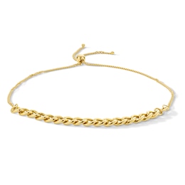 Curb Link Bolo Bracelet in Hollow 10K Yellow Gold - 9.25"