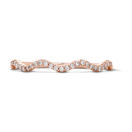 0.06 CT. T.W. Diamond Wavy Stackable Band in 10K Rose Gold