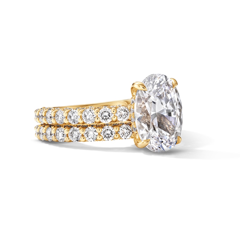 Vera Wang Love Collection 5.20 CT. T.W. Oval Certified Lab-Grown Diamond Bridal Set 14K Gold (F/VS2