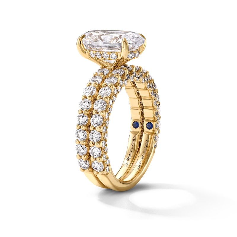 Vera Wang Love Collection 5.20 CT. T.W. Oval Certified Lab-Grown Diamond Bridal Set 14K Gold (F/VS2