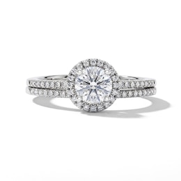 0.80 CT. T.W. Diamond Frame Bridal Set in 14K White Gold