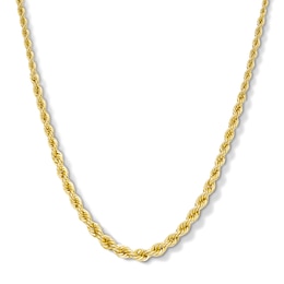 Graduated Rope Chain Necklace in Hollow 10K Gold - 18"