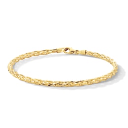 3.5mm Diamond-Cut Multi-Strand Braid Bracelet in Solid 18K Gold - 7.25"
