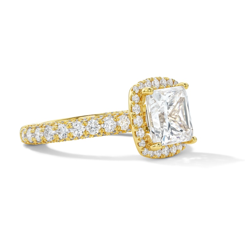 Vera Wang Love Collection 4.40 CT. T.W. Princess-Cut Certified Lab-Grown Diamond Engagement Ring 14K Gold (F/VS2)