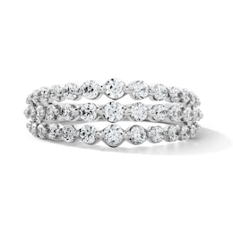 1.00 CT. T.W. Lab-Grown Diamond Graduated Three-Row Ring in 14K White Gold (F/VS2)