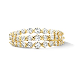 1.00 CT. T.W. Lab-Grown Diamond Graduated Three-Row Ring in 14K Gold (F/VS2)