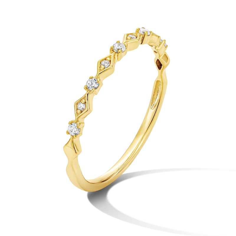 0.10 CT. T.W. Diamond Geometric Stackable Band 10K Gold