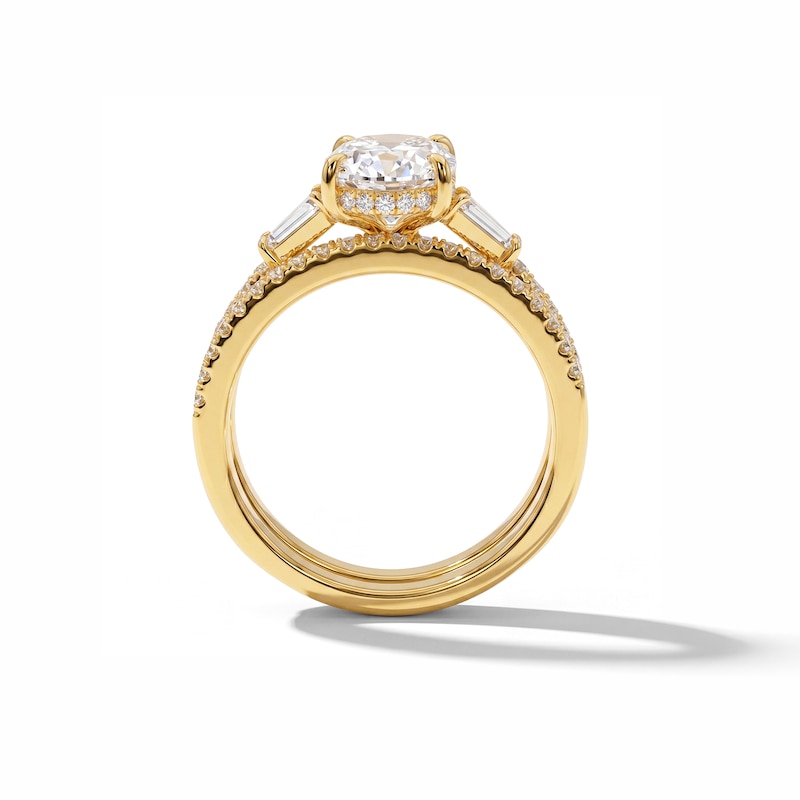 2.48 CT. T.W. Oval Certified Lab-Grown Diamond Bridal Set 14K Gold (F/VS2)