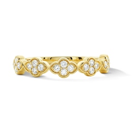 0.25 CT. T.W. Certified Lab-Grown Diamond Quatrefoil Band in 14K Gold (F/VS2)