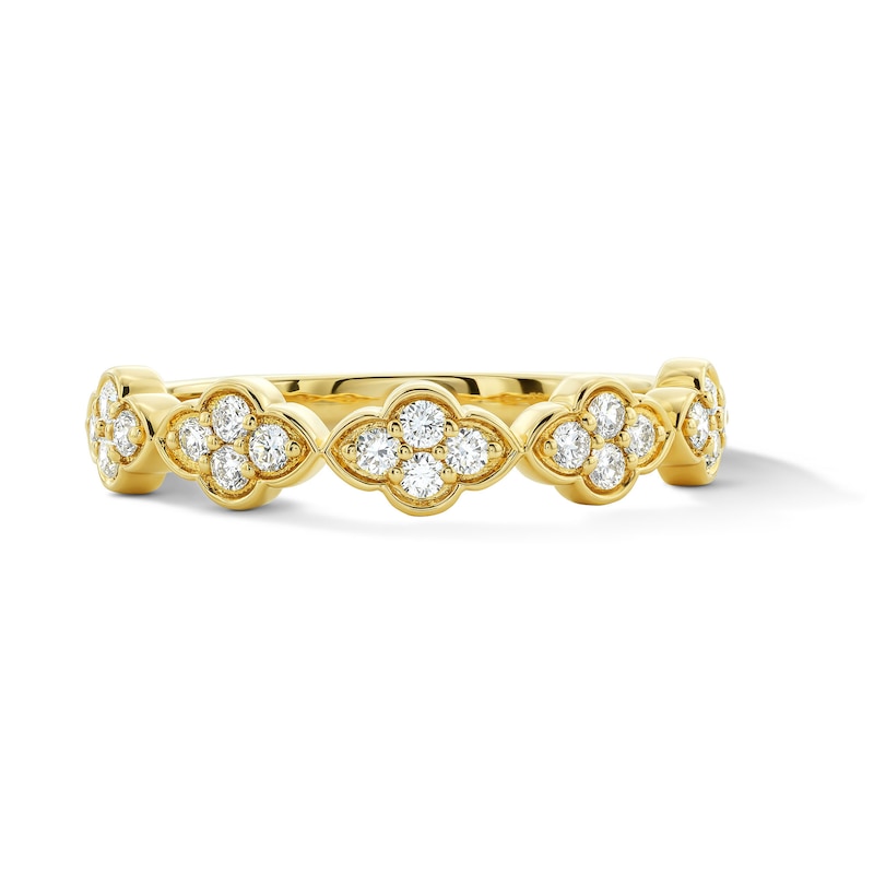 0.25 CT. T.W. Certified Lab-Grown Diamond Quatrefoil Band 14K Gold (F/VS2)