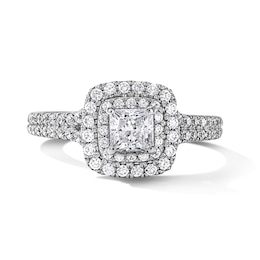 1.00 CT. T.W. Princess-Cut Diamond Frame Bridal Set in 14K White Gold