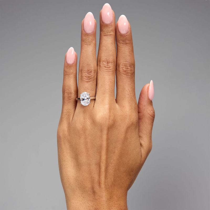 4.12 CT. T.W. Oval Certified Lab-Grown Diamond Solitaire Engagement Ring 14K Gold (F/VS2)