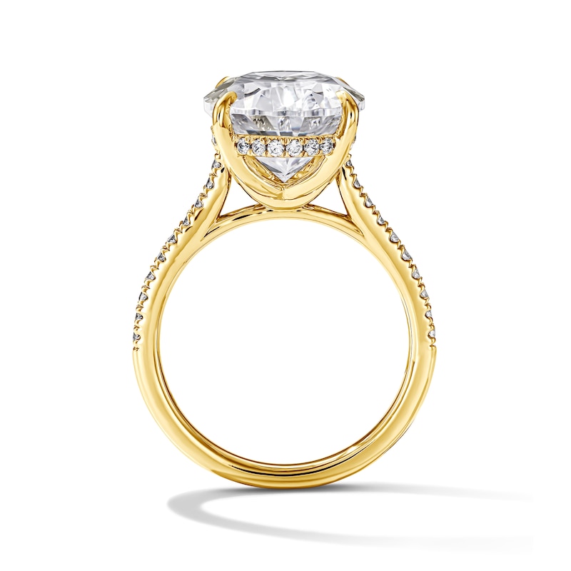 6.33 CT. T.W. Oval Certified Lab-Grown Diamond Frame Engagement Ring 14K Gold (F/VS2)