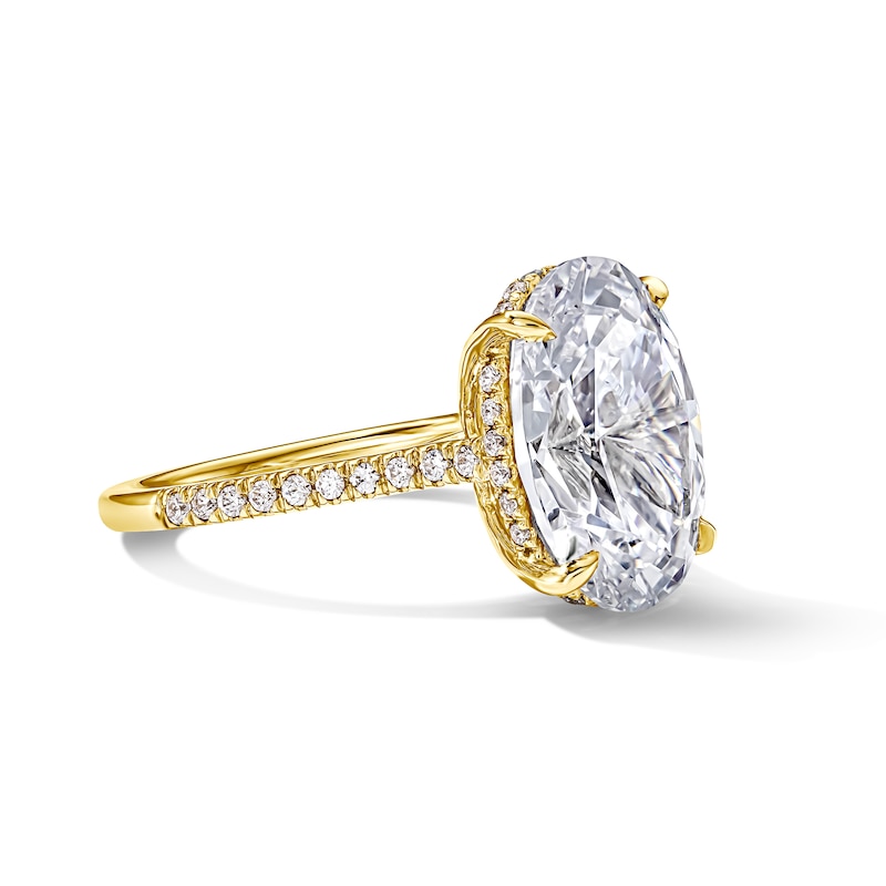 6.33 CT. T.W. Oval Certified Lab-Grown Diamond Frame Engagement Ring 14K Gold (F/VS2)