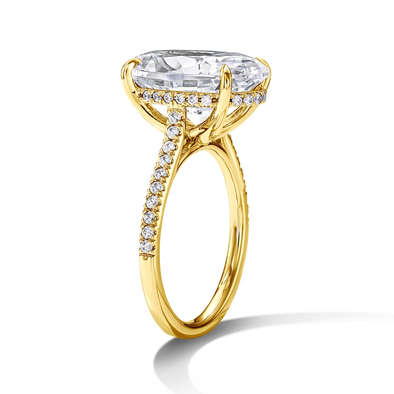 6.33 CT. T.W. Oval Certified Lab-Grown Diamond Frame Engagement Ring 14K Gold (F/VS2)