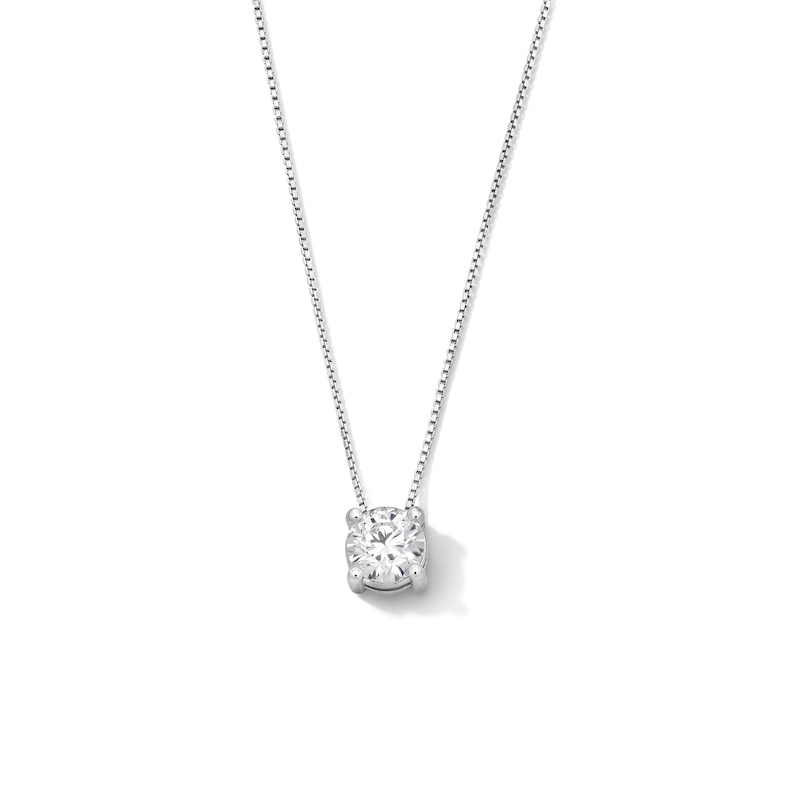 1.00 CT. T.W. Lab-Grown Diamond Solitaire Necklace in Sterling Silver (F/SI2) - 18"