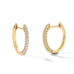 0.25 CT. T.W. Diamond Hoop Earrings in 10K Gold