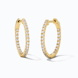 0.50 CT. T.W. Lab-Grown Diamond Inside-Out Hoop Earrings in 10K Gold (F/VS2) -18.70mm