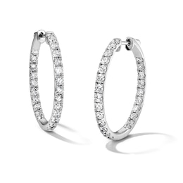 2.00 CT. T.W. Lab-Grown Diamond Inside-Out Hoop Earrings in 10K White Gold (F/VS2)