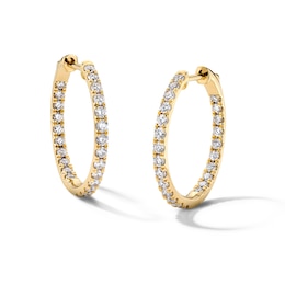 1.00 CT. T.W. Lab-Grown Diamond Inside-Out Hoop Earrings in 10K Gold (F/VS2) - 21.5mm