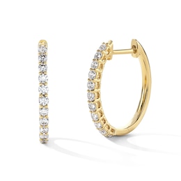 0.50 CT. T.W. Diamond Hoop Earrings in 10K Gold