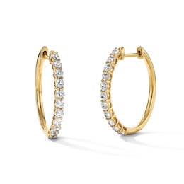 1.00 CT. T.W. Diamond Hoop Earrings in 10K Gold