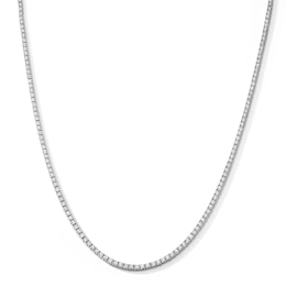5.00 CT. T.W. Certified Lab-Grown Diamond Tennis Necklace in 10K White Gold (F/VS2) - 18.20"