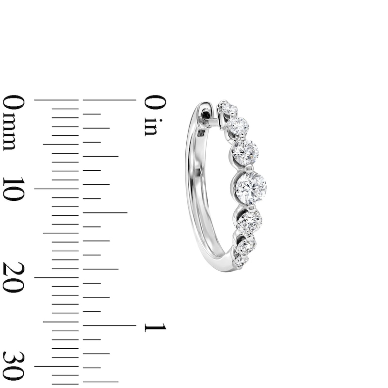1.00 CT. T.W. Lab-Grown Diamond Graduated Hoop Earrings in Sterling Silver (F/VS2)