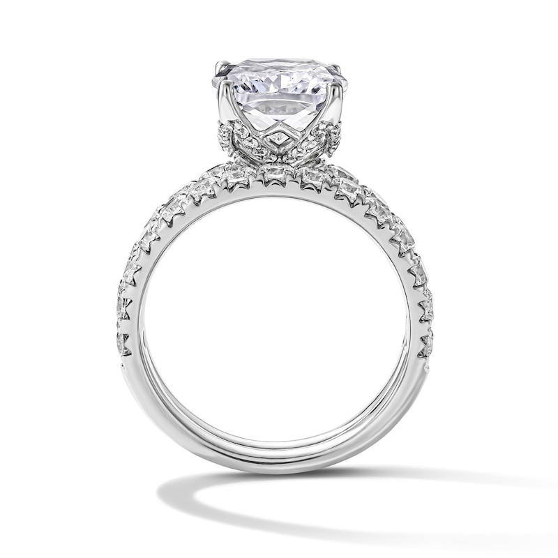 6.50 CT. T.W. Cushion-Cut Certified Lab-Grown Diamond Bridal Set 14K White Gold