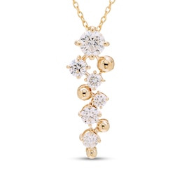 0.50 CT. T.W. Lab-Grown Diamond Cascade Drop Necklace in 10K Gold (F/SI2) - 18"